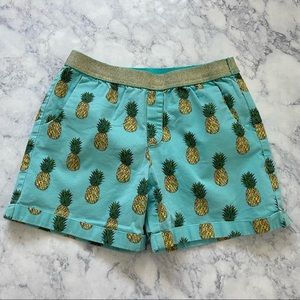 GAP Girls Kids Aqua Pineapple Print Summer Beach Tropical Shorts Bottoms